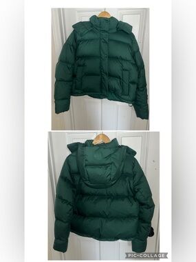 🍋 LIKE NEW Lululemon Wunder Puff Cropped Jacket - Everglade Green (?) - Sz 10